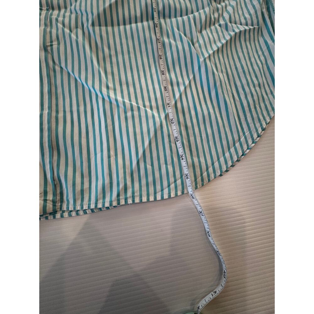 Ralph Lauren Men's 3XLT Tall Striped Button Down Shirt Turquoise White Cotton - Picture 13 of 16